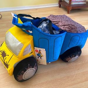 NWT Light Up 3D Dump Truck Costume Blue Kids Halloween Ages 3-7